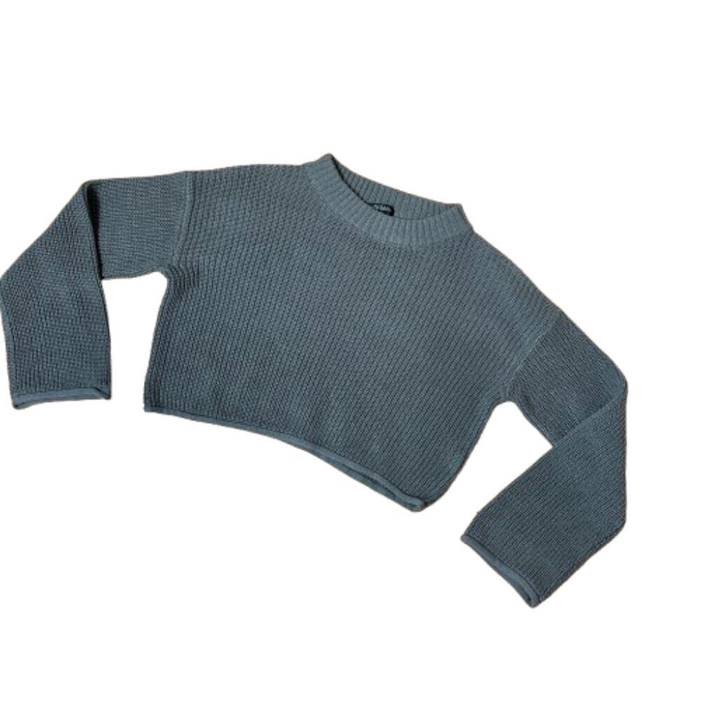 WILD FABLE Cable Knit Cropped Sweater Grey Brown Size XS